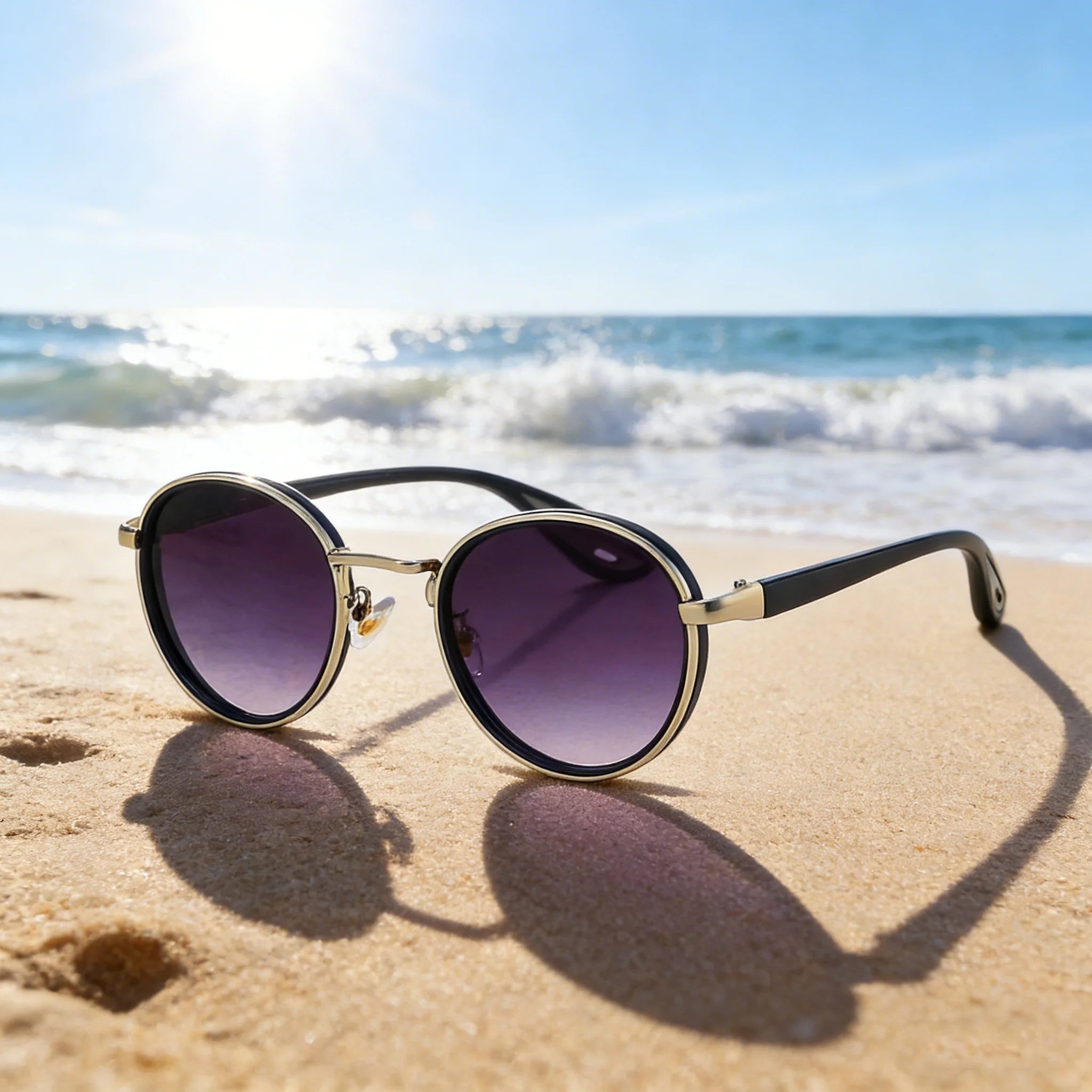Klassnum Roma Noir – Vintage Round Sunglasses