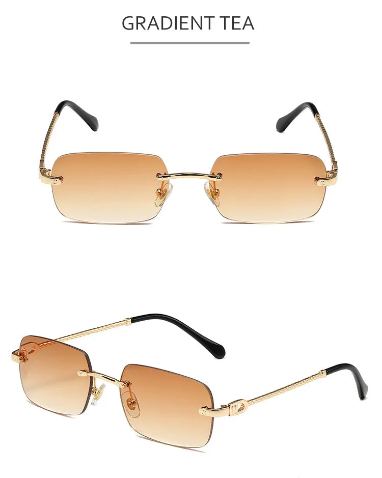 Golden Horizon – Geometric Mini Sunglasses