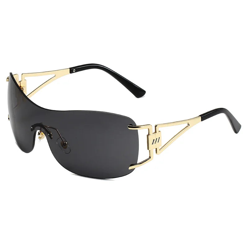 Milano Y2K Gold – Frameless Integrated Sunglasses