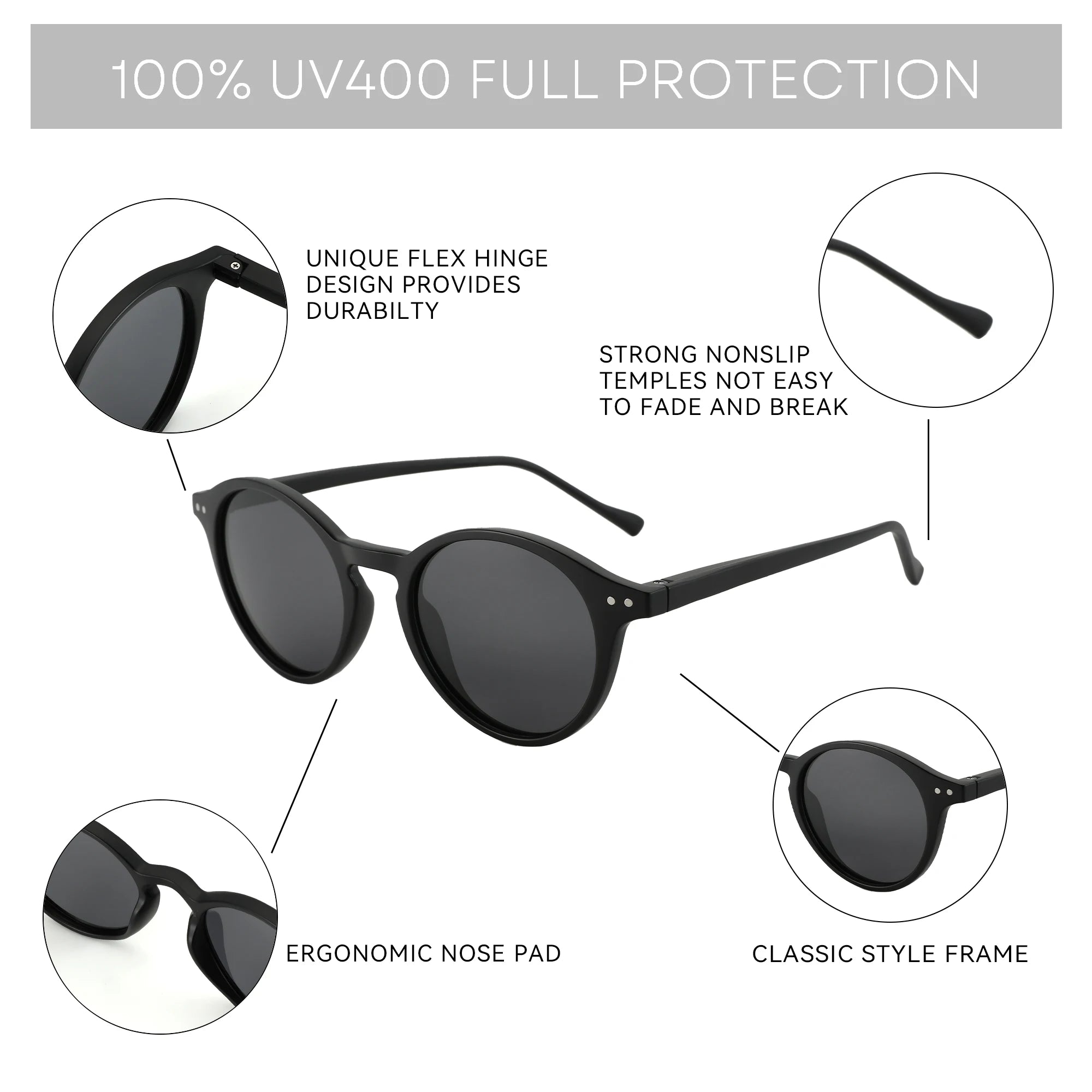 Zenottic Riviera – Round Polarized Sunglasses