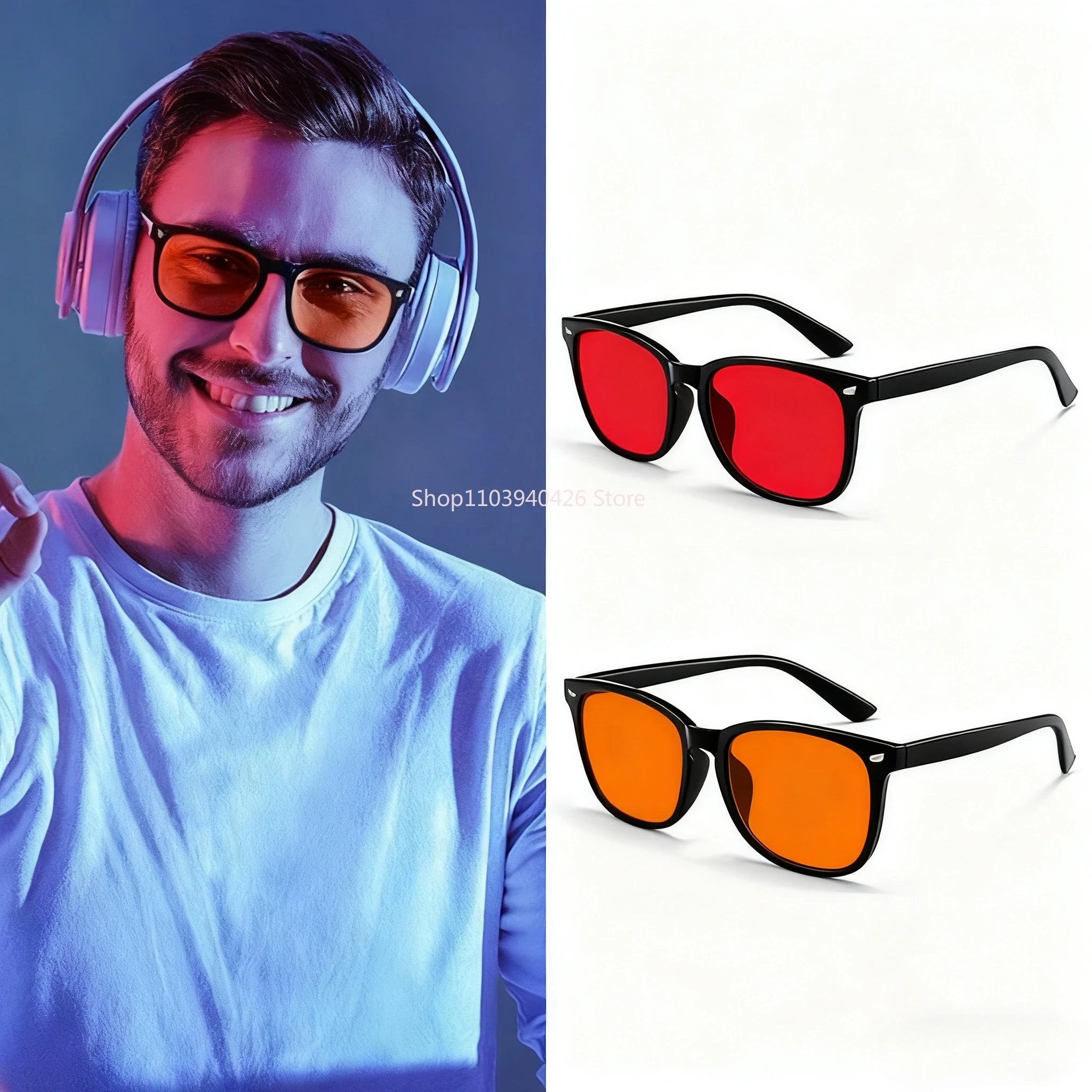 Nocturne Amber – Red Lens Blue Light Blocking Glasses