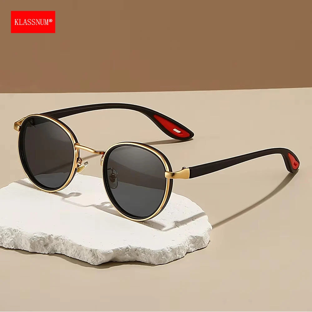 Klassnum Roma Noir – Vintage Round Sunglasses