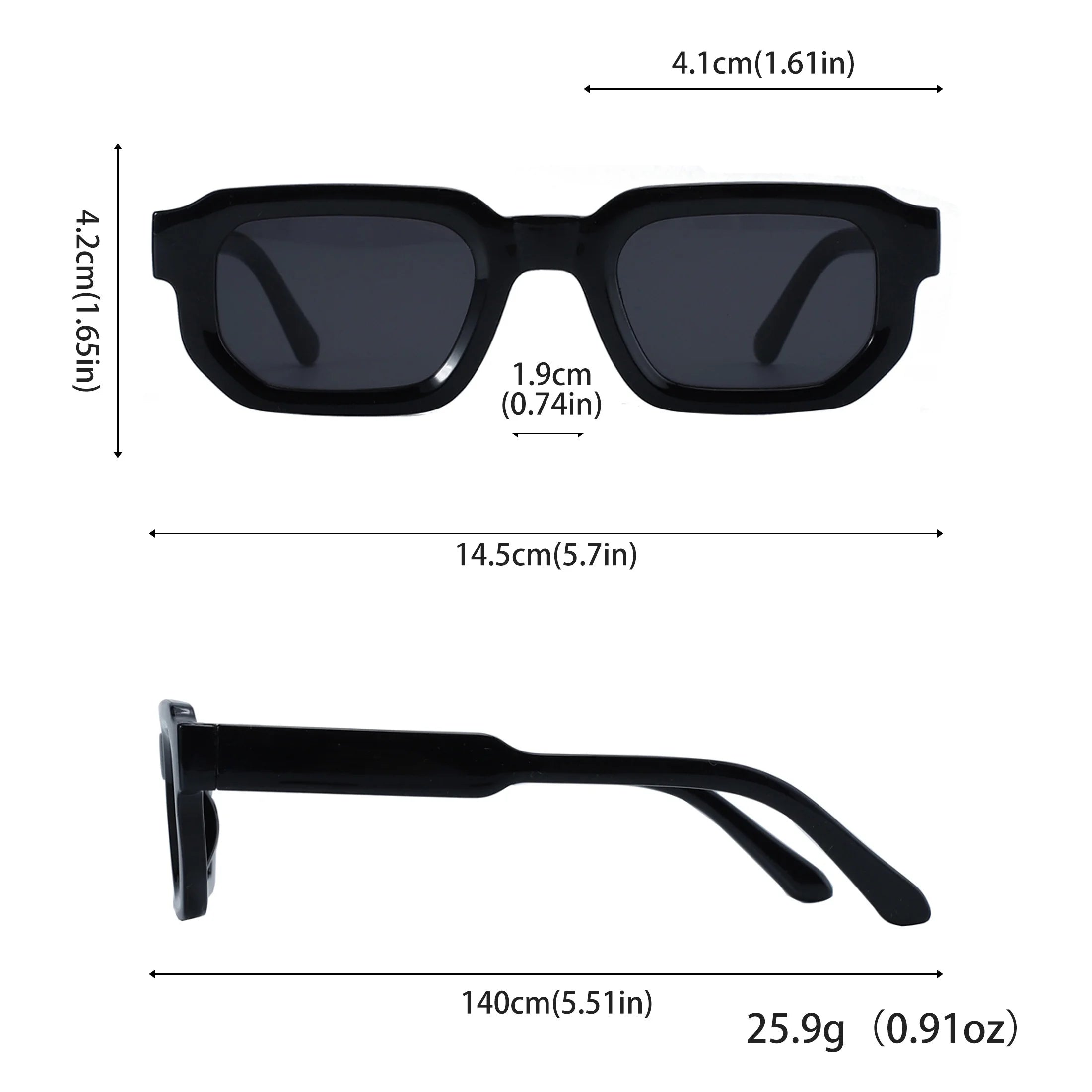 Roma Riviera – Vintage Rectangle Sunglasses