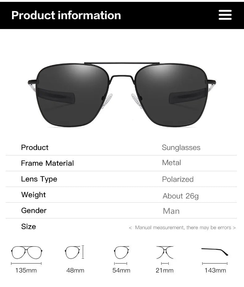 ShangeWFJia Monaco Pilot – Polarized Sunglasses