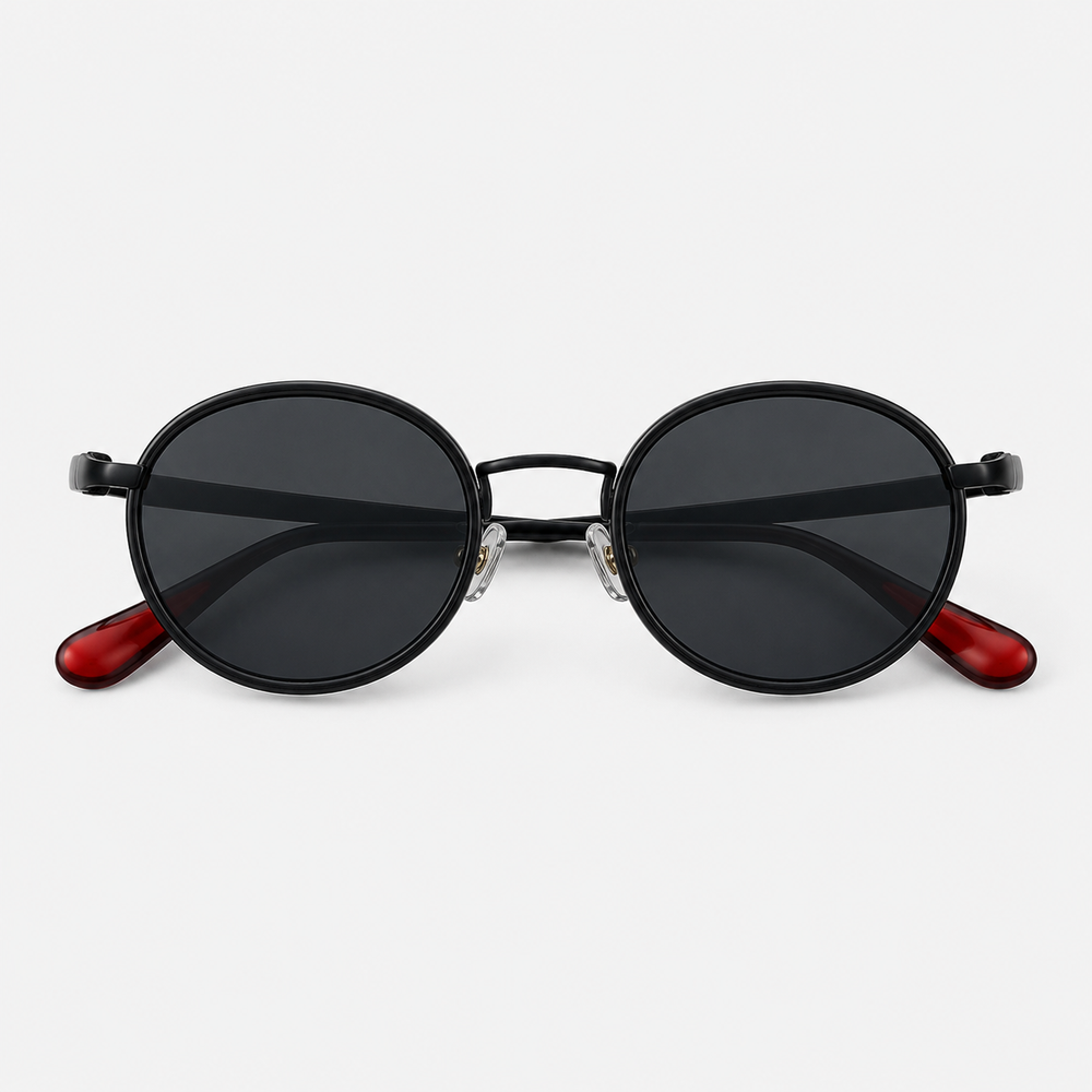 Klassnum Roma Noir – Vintage Round Sunglasses