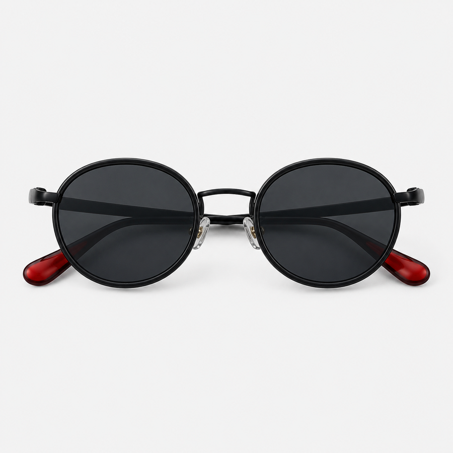 Klassnum Roma Noir – Vintage Round Sunglasses
