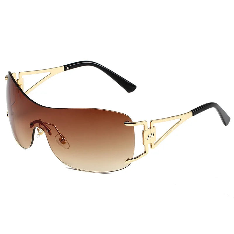 Milano Y2K Gold – Frameless Integrated Sunglasses