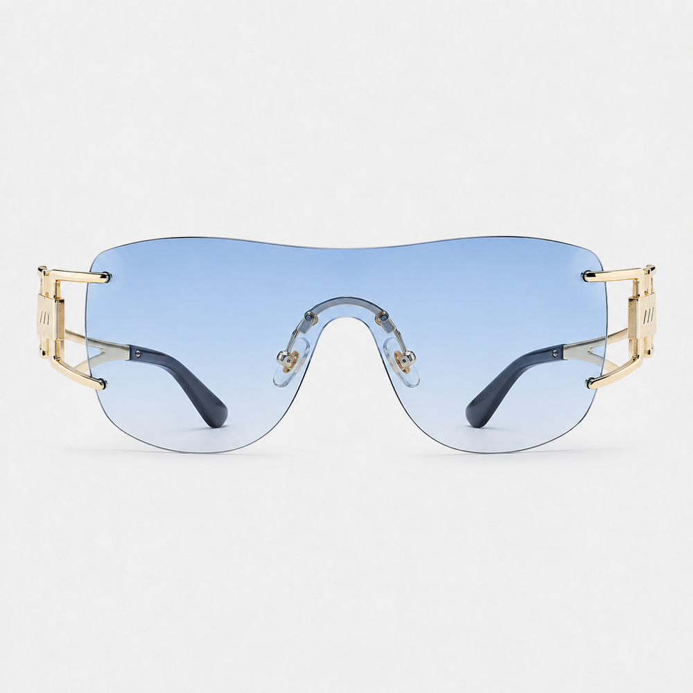 Milano Y2K Gold – Frameless Integrated Sunglasses